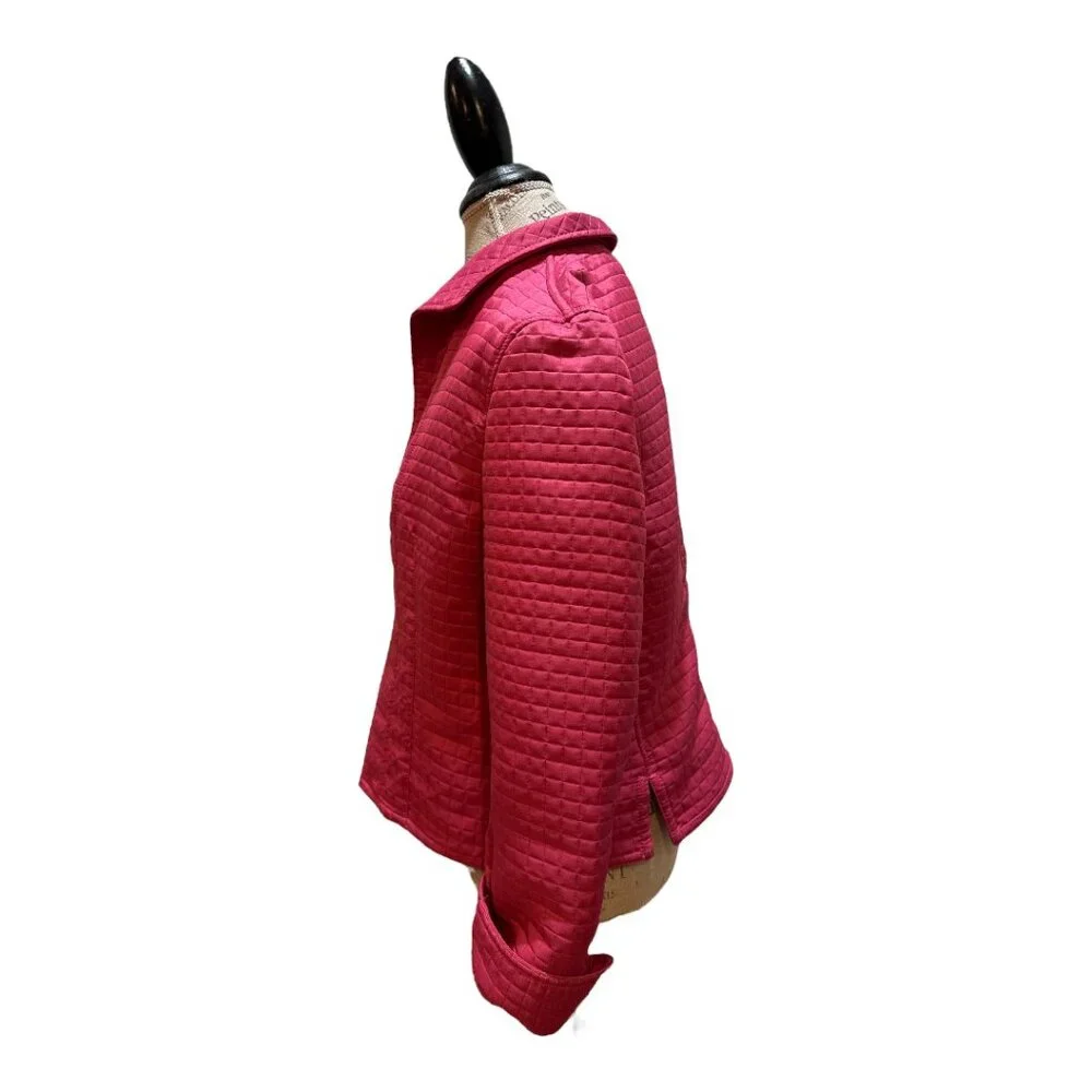 Harve Benard Open Front Quilted Blazer Jacket Pink Women's Size 8 - Picture 2 of 7